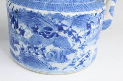 Lot 2026 - Two Chinese blue and white teapots with...