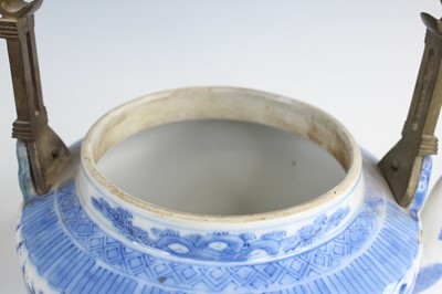 Lot 2026 - Two Chinese blue and white teapots with...