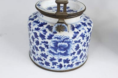 Lot 2026 - Two Chinese blue and white teapots with...