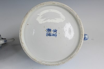 Lot 2026 - Two Chinese blue and white teapots with...