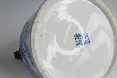 Lot 2026 - Two Chinese blue and white teapots with...