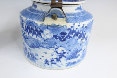 Lot 2026 - Two Chinese blue and white teapots with...