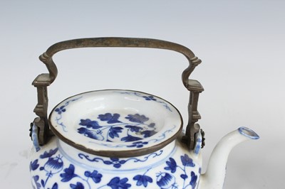 Lot 2026 - Two Chinese blue and white teapots with...