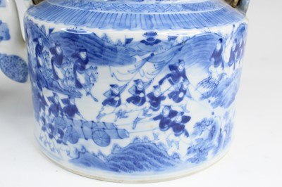 Lot 2026 - Two Chinese blue and white teapots with...