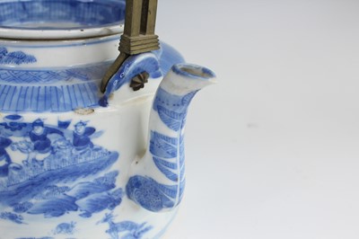 Lot 2026 - Two Chinese blue and white teapots with...