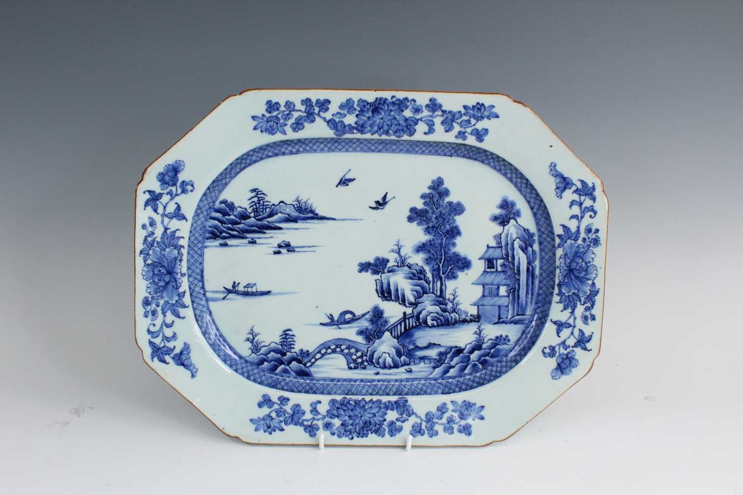 Lot 2032 - A Chinese blue and white serving dish, Qing...