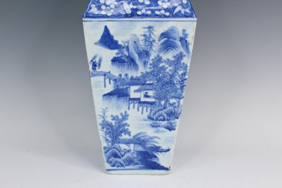 Lot 2028 - A Chinese blue and white ‘landscape’ square...