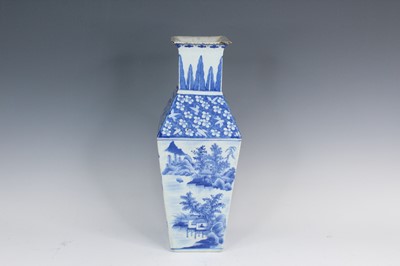 Lot 2028 - A Chinese blue and white ‘landscape’ square...