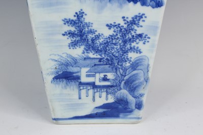 Lot 2028 - A Chinese blue and white ‘landscape’ square...