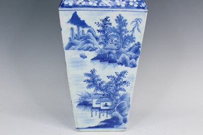 Lot 2028 - A Chinese blue and white ‘landscape’ square...