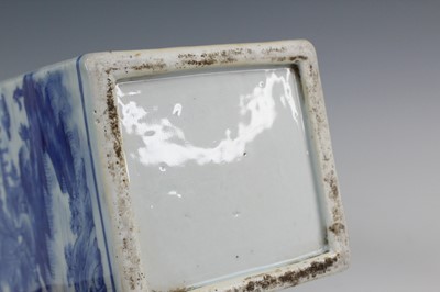 Lot 2028 - A Chinese blue and white ‘landscape’ square...