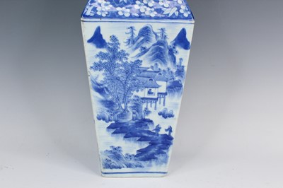 Lot 2028 - A Chinese blue and white ‘landscape’ square...