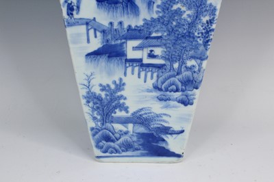 Lot 2028 - A Chinese blue and white ‘landscape’ square...