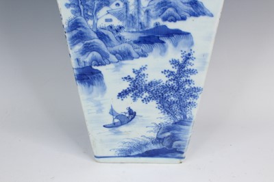 Lot 2028 - A Chinese blue and white ‘landscape’ square...