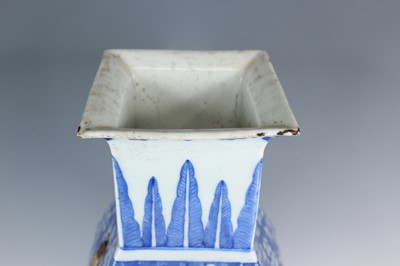 Lot 2028 - A Chinese blue and white ‘landscape’ square...