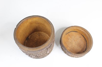Lot 2090 - Two Chinese bamboo carved vessels, late 19th...
