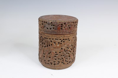 Lot 2090 - Two Chinese bamboo carved vessels, late 19th...