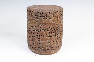 Lot 2090 - Two Chinese bamboo carved vessels, late 19th...