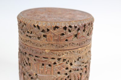 Lot 2090 - Two Chinese bamboo carved vessels, late 19th...