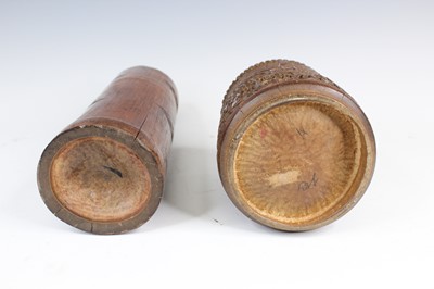 Lot 2090 - Two Chinese bamboo carved vessels, late 19th...
