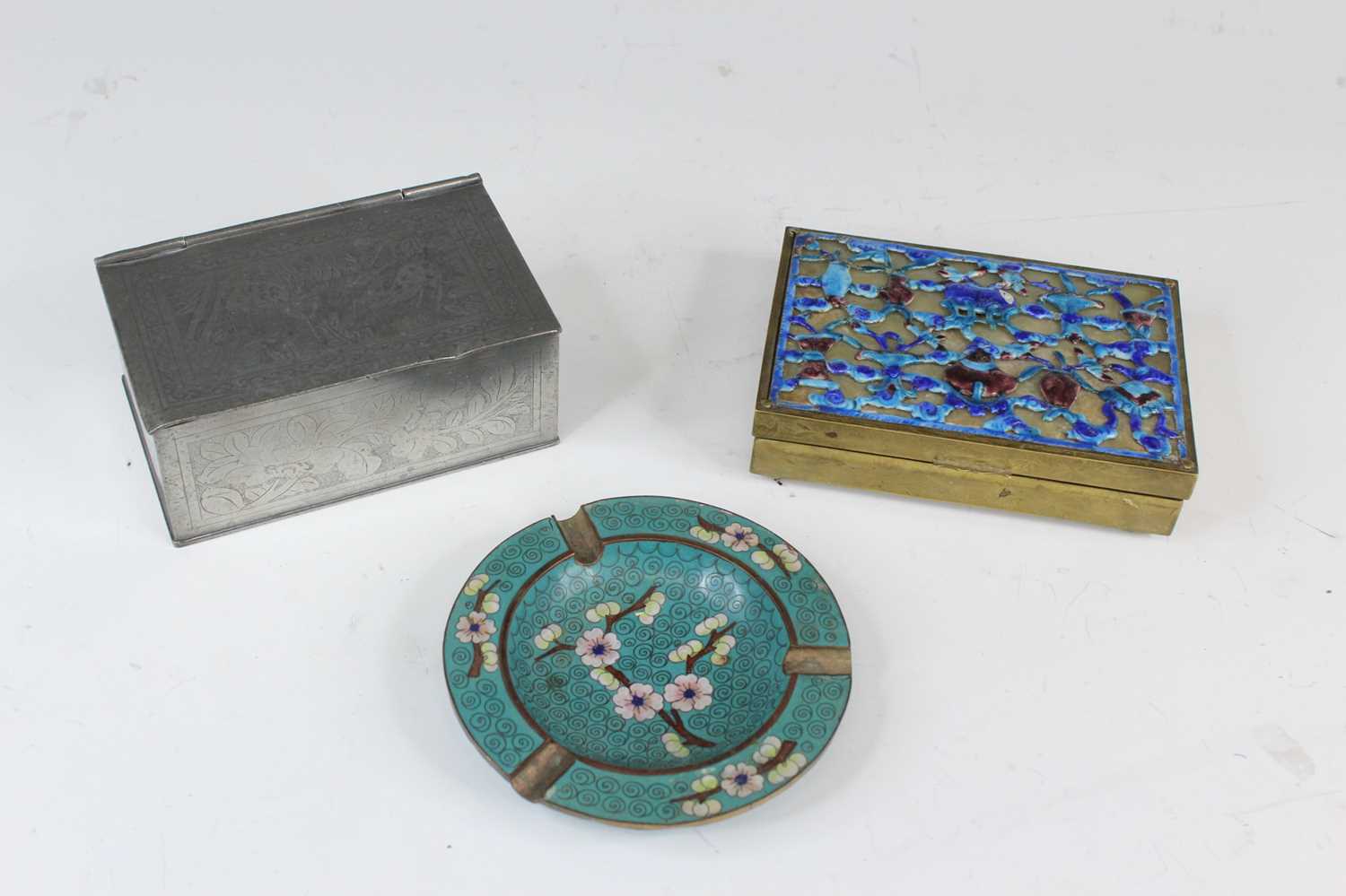 Lot 2057 - A set of three Chinese metal wares, circa 1900,...