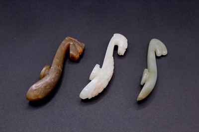 Lot 2047 - A group of six Chinese jade ornaments, Qing...