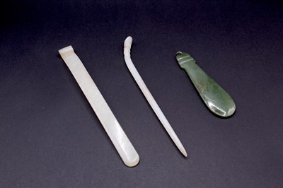 Lot 2047 - A group of six Chinese jade ornaments, Qing...