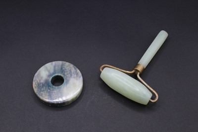Lot 2049 - A group of five Chinese jade objects, 19th to...