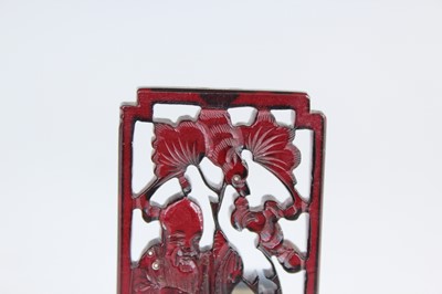 Lot 2051 - A Chinese carved amber ‘immortal and deer’...