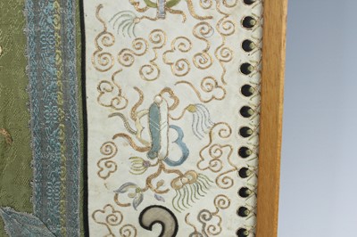 Lot 2084 - A Chinese framed embroidery panel, late 19th...