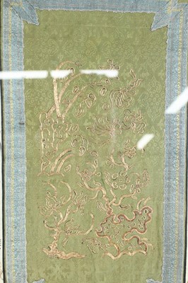 Lot 2084 - A Chinese framed embroidery panel, late 19th...