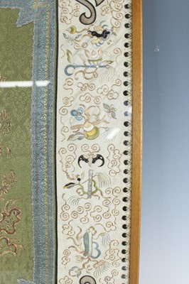 Lot 2084 - A Chinese framed embroidery panel, late 19th...