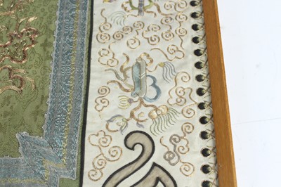Lot 2084 - A Chinese framed embroidery panel, late 19th...