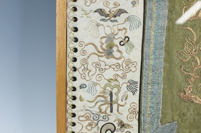 Lot 2084 - A Chinese framed embroidery panel, late 19th...