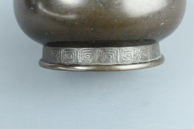 Lot 2069 - A Chinese bronze bottle vase, Qing Dynasty....