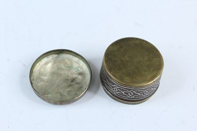 Lot 2215 - A small Persian brass-inlaid box, 19th or...