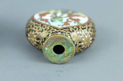 Lot 2008 - A set of three Chinese cloisonné enamel ‘birds...