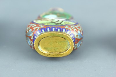 Lot 2008 - A set of three Chinese cloisonné enamel ‘birds...