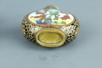 Lot 2008 - A set of three Chinese cloisonné enamel ‘birds...