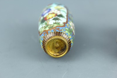 Lot 2008 - A set of three Chinese cloisonné enamel ‘birds...