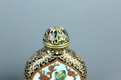 Lot 2008 - A set of three Chinese cloisonné enamel ‘birds...