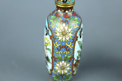 Lot 2008 - A set of three Chinese cloisonné enamel ‘birds...