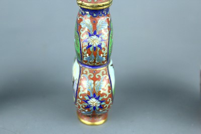 Lot 2008 - A set of three Chinese cloisonné enamel ‘birds...