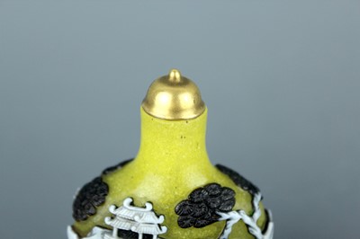 Lot 2012 - Two Chinese overlay glass snuff bottles, Qing...