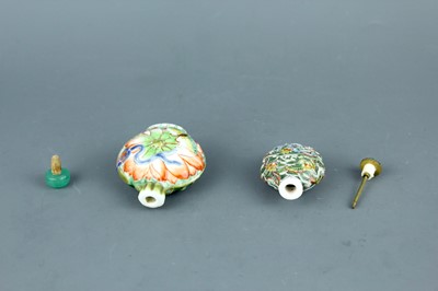 Lot 2014 - Two Chinese porcelain snuff bottles, late 19th...