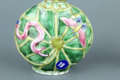 Lot 2014 - Two Chinese porcelain snuff bottles, late 19th...