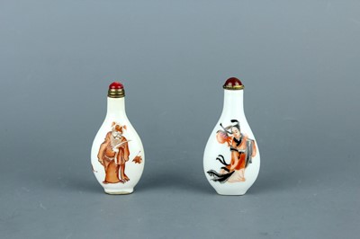 Lot 2015 - Two Chinese ‘figural’ porcelain snuff bottles,...