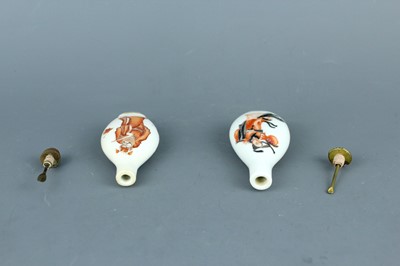 Lot 2015 - Two Chinese ‘figural’ porcelain snuff bottles,...