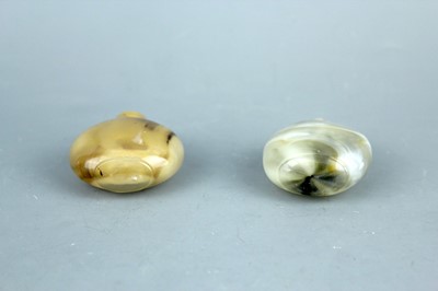 Lot 2017 - Two Chinese agate snuff bottles, 19th or 20th...