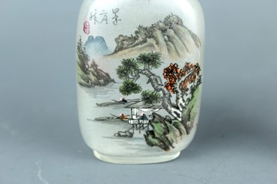 Lot 2018 - A set of three Chinese inside-painted glass...